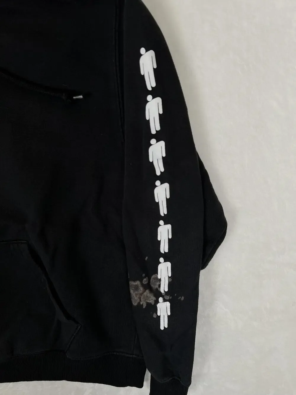 Billie Eilish Hoodie Mens Small Black Blohsh Logo Sleeve Graphic Pullover